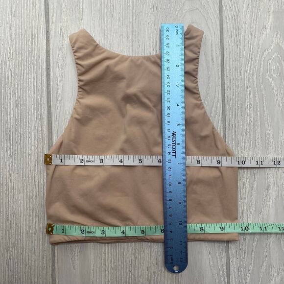 Skims Womens Nude Tan Fits Everybody High Neckline Racerback Sports Bra Size XXS - Picture 4 of 4